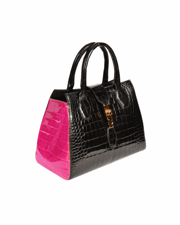 Natalia - 2tone Bag with Lock Hardware