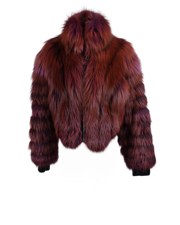 Crimson Fox Fur Jacket