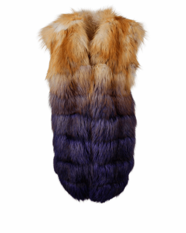 Red/Purple Dégradé Fox Fur Vest
