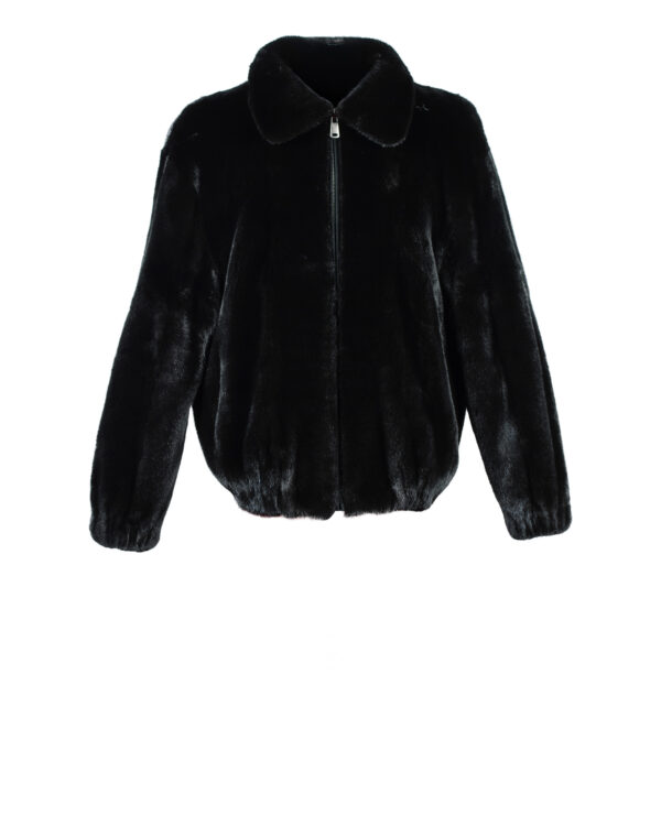 Black Mink Bomber Jacket